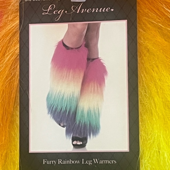 Leg Avenue Multicolor Furry Leg Warmers - Picture 1 of 3